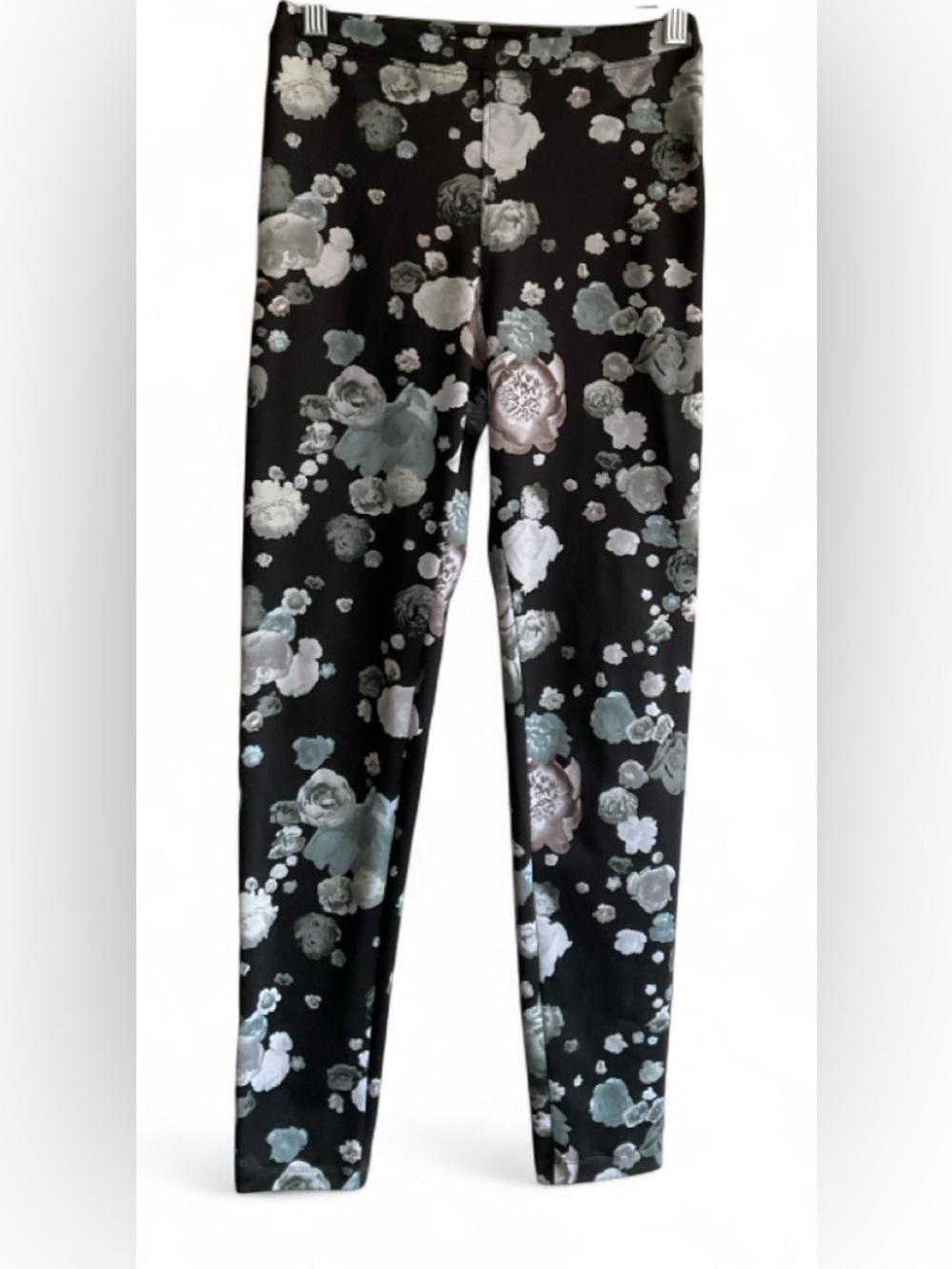 Live The Process Black Floral Print Womems' Leggings SIZE SMALL